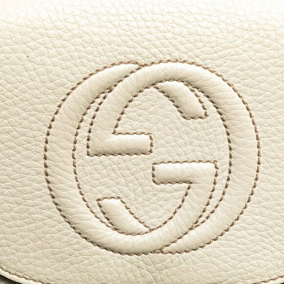GUCCI Authentic White Leather Shoulder Bag - Picture 6 of 10